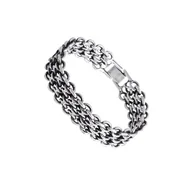 Bransolety męskie - Szeroka bransoletka męska(B22/MEN/62/1Ag cz.)21cm - miniaturka - grafika 1