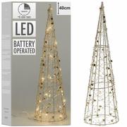 Choinki - Choinka świecąca stożek dekoracyjna złota 20 led 39 cm kod: O-839268 - miniaturka - grafika 1