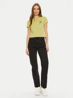 Koszulki i topy damskie - Calvin Klein Jeans T-Shirt Script Institutional J20J224984 Zielony Slim Fit - miniaturka - grafika 1