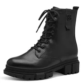 Botki damskie - s.Oliver Damskie sztyblety Lace Boot Flat 5-25214-41, czarny, 42 EU - miniaturka - grafika 1