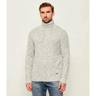 GUESS Wełniany golf JUSTIN Regular Fit - Swetry męskie - miniaturka - grafika 1