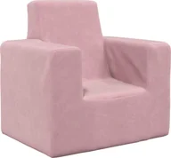 Krzesełka i taborety dla dzieci - vidaXL vidaXL Kanapa dla dziecka, różowa, miękki plusz - miniaturka - grafika 1