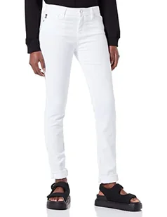 Love Moschino Damskie spodnie skinny ze stretchu Lyocell Gabardyna, optical white, 29 - Spodnie damskie - miniaturka - grafika 1
