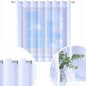 Firany - FIRANA GOTOWA WOAL BIAŁA 300X180 CM ZASŁONA PRZELOTKI FIRANY NA PRZELOTKACH - miniaturka - grafika 1