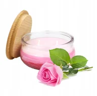 Świece - Świeca zapachowa świeczka z drewnianą pokrywką zapach róża poj 210 ml - miniaturka - grafika 1