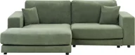 Narożniki - BELIANI Narożnik prawostronny 3-osobowy zielony tapicerowany sofa narożna dodatkowe poduszki minimalistyczny styl - miniaturka - grafika 1