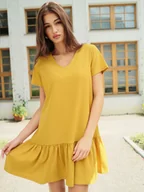Sukienki - Żółta mini sukienka - miniaturka - grafika 1