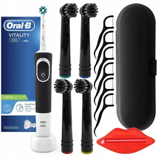 Szczoteczka Oral-B Vitality 100 Czarna + 4 zam. czarne prec. w/a + etui czarne - Szczoteczki do zębów - miniaturka - grafika 1