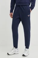 Spodnie męskie - Reebok spodnie dresowe Identity kolor granatowy gładkie 100202851 - miniaturka - grafika 1