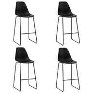 Taborety i hokery - vidaXL Krzesła barowe, 4 szt., czarne, plastik - miniaturka - grafika 1