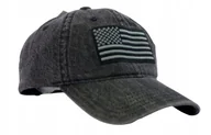 Czapki i chusty sportowe męskie - Czapka z daszkiem męska młodzieżowa Szara JEANS Flaga USA 55-60cm wyszycie - miniaturka - grafika 1