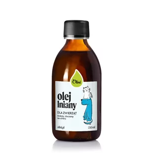 Olej lniany dla zwierząt Olini 250 ml - Suplementy i witaminy dla psów - miniaturka - grafika 1