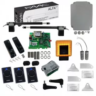 FAAC Zestaw ALFA 414 230V do bram o długości skrzydła do 3 m + Lampa XLED - Zestawy do bram - miniaturka - grafika 1