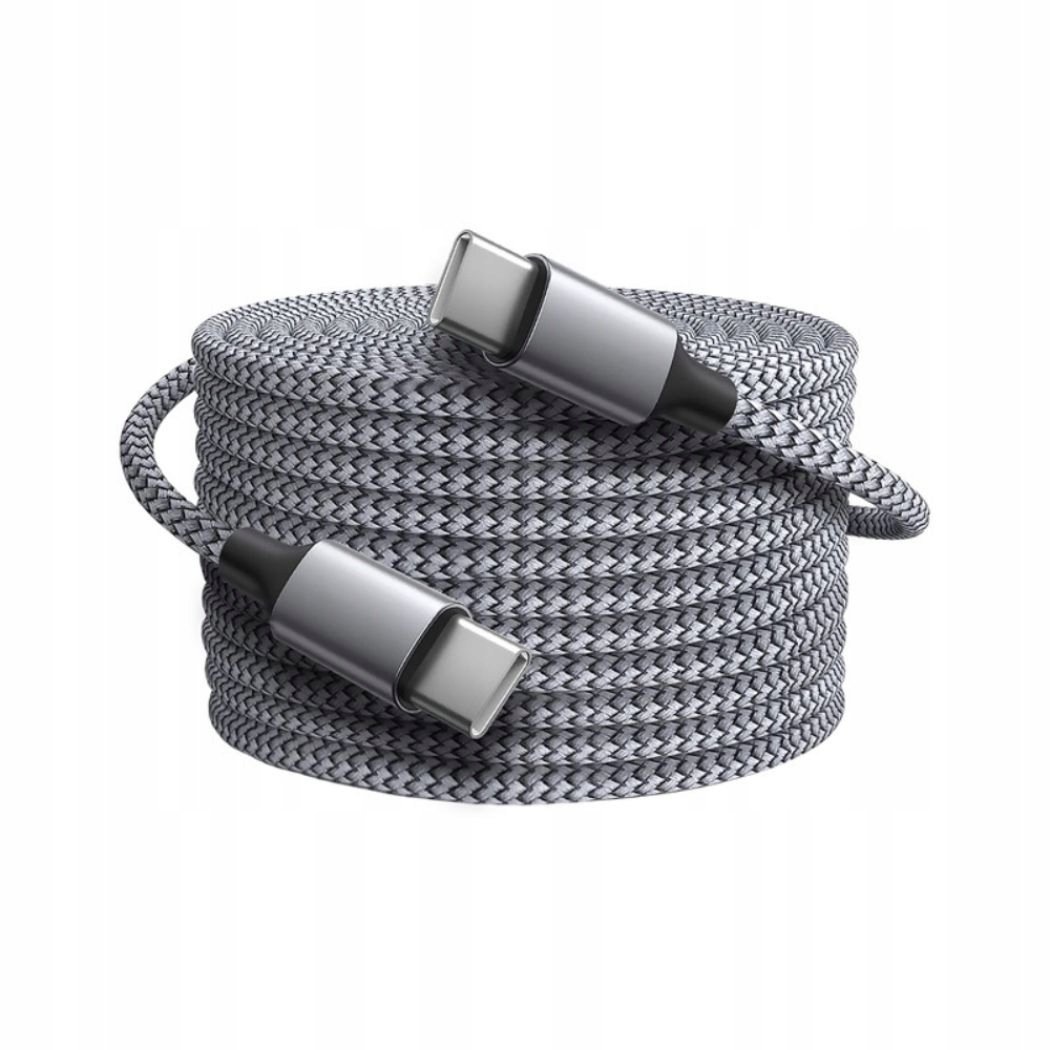 stalowo-szary Kabel USB-C / USB-C 10M ( 10 metrów) USB C - USB C 6A