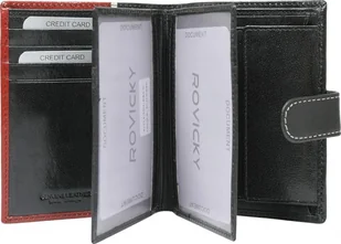 Rovicky Pionowy portfel męski dwukolorowy, skóra naturalna HQ Rovicky - Portfele - miniaturka - grafika 1