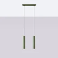 Lampy sufitowe - Lampa wisząca TORIS 2 zielona oliwka LED 4000K - 30x6x105cm Sollux - miniaturka - grafika 1