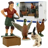 Zabawki interaktywne dla dzieci - ZWIERZĘTA DOMOWE FIGURKI ZWIERZĄT FARMA ZESTAW FARMERA GOSPODARSTWO 5 elementów - miniaturka - grafika 1