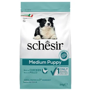 Schesir Dog Dry Medium Puppy, z kurczakiem - 3 kg - Sucha karma dla psów - miniaturka - grafika 1