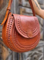 Torebki damskie - Torebka skórzana ręcznie robiona góralska Isla na ramię wzory - miniaturka - grafika 1