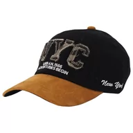 Czapki męskie - Czapka Z Daszkiem Nyc Czarno-Brązowa - miniaturka - grafika 1