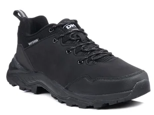 Buty trekkingowe męskie ekoskóra DK 17123 sportowe czarne outdoor-45 - Buty trekkingowe męskie - miniaturka - grafika 1