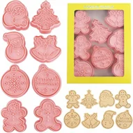 Formy do ciast - Foremki Formy Do Pierników Ciastek 8Szt. Świąteczne Wykrawacze Pierniczków - miniaturka - grafika 1