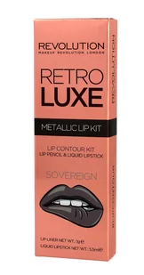 Makeup Revolution Zestaw do makijażu ust - Retro Luxe Metallic Lip Kit Zestaw do makijażu ust - Retro Luxe Metallic Lip Kit - Pozostałe akcesoria do makijażu - miniaturka - grafika 1