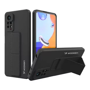 Wozinsky Kickstand Case silikonowe etui z podstawką etui Xiaomi Poco X4 Pro 5G czarne - Etui i futerały do telefonów - miniaturka - grafika 1