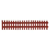 Ozdoby bożonarodzeniowe - Dekoracyjny płot świąteczny z czerwonymi diodami LED 90x21 cm wykonany z drewna - miniaturka - grafika 1