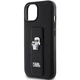 Etui Karl Lagerfeld KLHCP15SGSAKCPK iPhone 15 czarny/black hardcase Gripstand Saffiano Etui Karl&Choupette Pins - Etui i futerały do telefonów - miniaturka - grafika 7