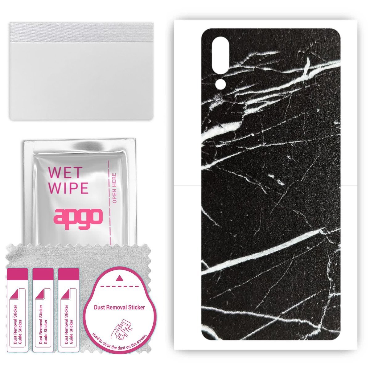 Folia naklejka skórka strukturalna na TYŁ do Sony Xperia L3 - Marmur Ciemny - apgo SKINS