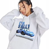 Bluzy damskie - Bluza Z Kapturem Szara I'M SALLY Młodzieżowe Trendy Stylowe Wzory Rozmiar L - miniaturka - grafika 1