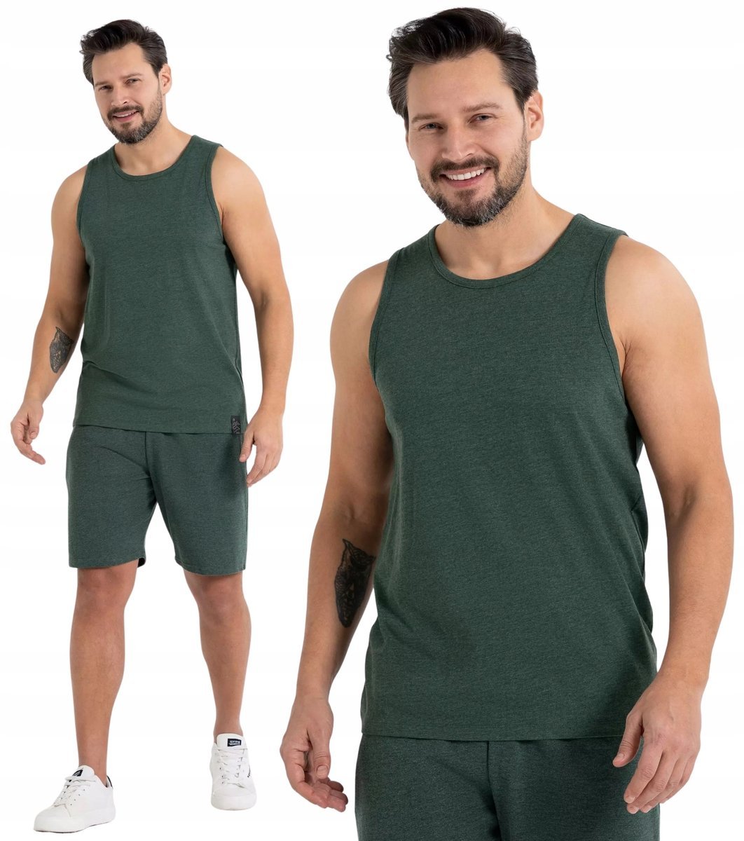 PODKOSZULKA KOSZULKA MĘSKA GŁADKA ZIELONY 100 % BAWEŁNA KLASYCZNA MORAJ L