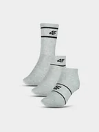 Skarpetki męskie - 4F Skarpety casual (3-pack) uniseks - szare 43-46 - miniaturka - grafika 1