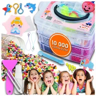 Prace ręczne dla dzieci - MEGA ZESTAW KORALIKI WODNE KUFEREK XXL WZORY SZABLONY 10000 MAGIC BEADS XL - miniaturka - grafika 1