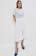 Spódnice - Spódnica midi z dodatkiem lnu w kolorze białym 4020, Kolor biały, Rozmiar XS, Moodo - Primodo.com - miniaturka - grafika 1