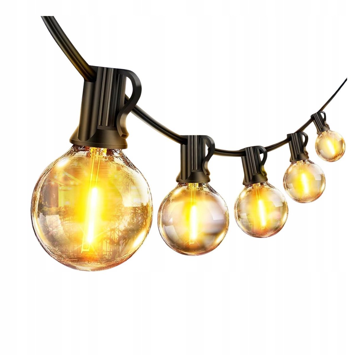 Lampki ogrodowe LED G40 19m 30+2 żarówki IP44 łańcuch patio Eisaro