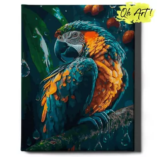 Obraz Malowanie po numerach NA RAMIE, 40x50, Piękna papuga | Oh Art! - Malowanie po numerach - miniaturka - grafika 1