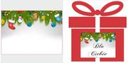 Etykiety do drukarek - Etykiety na prezent z dekoracją świąteczną choinką - miniaturka - grafika 1