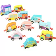 Zabawki interaktywne dla dzieci - Drewniana pociąg z pojazdami - miniaturka - grafika 1