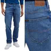 Spodnie męskie - Lee BROOKLYN STRAIGHT CLASSIC STRAIGHT Planet Waves CIEMNY DżINS W32 L34 - miniaturka - grafika 1