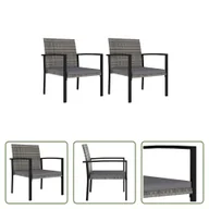 Fotele i krzesła ogrodowe - The Living Store Krzesła ogrodowe do jadalni 2 szt. Poli rattan szary - miniaturka - grafika 1