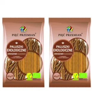 Pięć Przemian Paluszki orkiszowe pełnoziarniste Zestaw 2 x 45 g Bio - Paluszki - miniaturka - grafika 1
