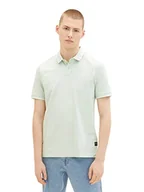Koszulki męskie - TOM TAILOR Denim Męska koszulka polo, 32090-Green White Minimal Print, M 1037034, 32090 – zielony biały minimalny nadruk, M - miniaturka - grafika 1