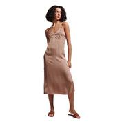 Sukienki - Superdry Satin Cami Midi Slip Dress Sukienka damska, Woodsmoke, 34 - miniaturka - grafika 1