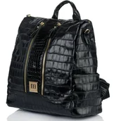 Plecaki - Pojemny Plecak Damski MONNARI Stylowy Miejski Czarny Logo - miniaturka - grafika 1