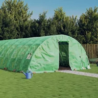 Szklarnie ogrodowe - vidaXL Szklarnia ze stalową ramą, zielona, 50 m², 10x5x2,3 m - miniaturka - grafika 1