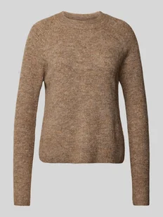 Sweter z dzianiny o kroju regular fit z prążkowanej dzianiny model ‘ELLEN’ - Swetry damskie - miniaturka - grafika 1