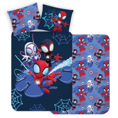 POŚCIEL SPIDEY 160x200 CZŁOWIEK PAJĄK MARVEL BAWEŁNIANA SPIDERMAN NIEBIESKA