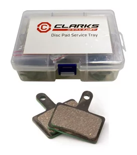 Clarks Okładziny hamulcowe CLARK'S SHIMANO TEKTRO (Deore M515, M475, M525, M465, M495, TEKTRO Draco, Dorado, Orion, Auriga, Aquila, HDC300, TRP Spyre, Hylex) organiczne pudełko 25 par A-CLA-VX811C-DP-ST - Hamulce rowerowe - miniaturka - grafika 1